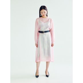 CHIFFON MIDI DRESS _ PEACH