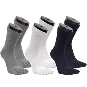 YB SOCKS 뒤틀림방지 이중쿠션 남성발가락양말 중목 10켤레 YB1017