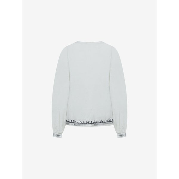 핀턱 에스닉 자수 블라우스 (TLBAI2411)