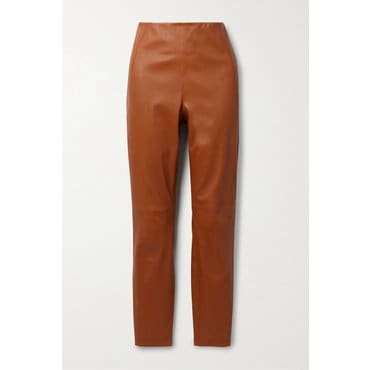 LAFAYETTE 148 Greenwich Leather Straight-leg Pants 라이트 브라운 43769801095620647