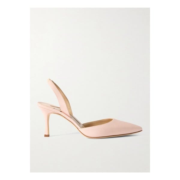 캐롤린 실크 크레이프 드 신 슬링백 펌프스 70mm 핑크 1647597360419533