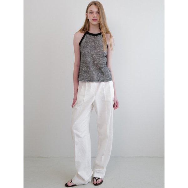 Linen wide slacks (ivory)