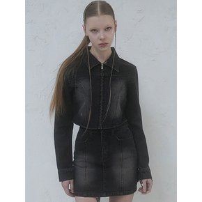 1per Incised Mini Skirt -  2COL