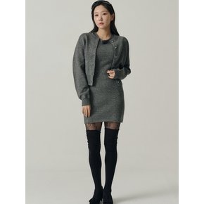 Staring Night Knit Mini Dress_Charcoal