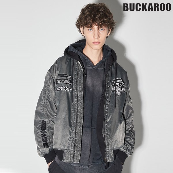 [여주점] 남성 나일론 피그먼트 후드 탈착 패딩 점퍼(B244JP370P)