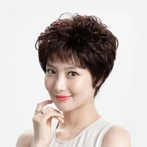 탑커버 정수유행리 부분가발 다크브라운 인모가발