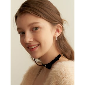 Flower Pearl Velvet Choker_NZ1130