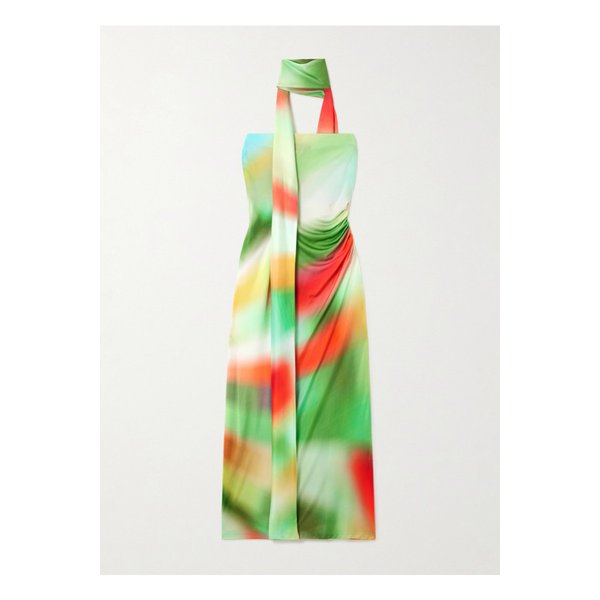 시에드레스 미스티 스카프 디테일 루치 타이 다이 저지 미디 원피스 1647597333121656