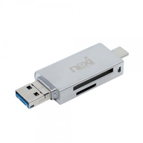 NX886 USB3.0USB 3.1Micro 5핀 3in 1 카드리더기 실버(NX-3IN1CRS)