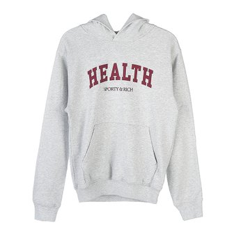 스포티앤리치 여성 헬시 아이비 후드 티셔츠 HEALTH IVY HOODIE HEATHER GRAY MERLOT 84106