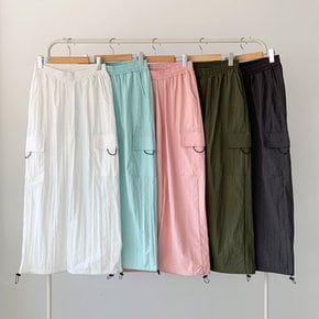 가벼운 여성 카고바지 밴딩 스트링 조거 팬츠 5컬러