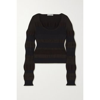 아크네스튜디오 Two-tone Ribbed Stretch-jersey Sweater 블랙 1647597285299491