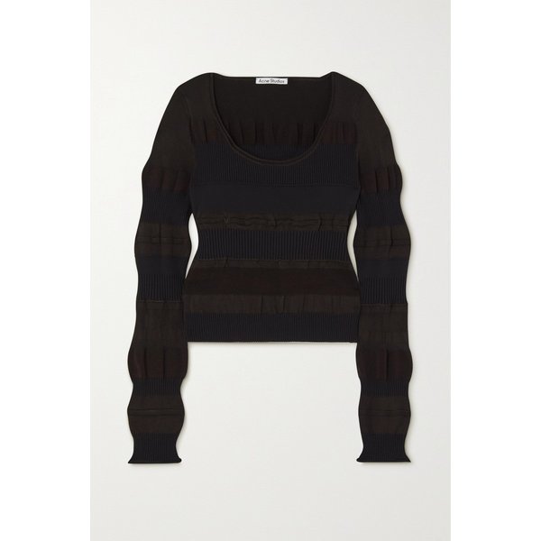 Two-tone Ribbed Stretch-jersey Sweater 블랙 1647597285299491