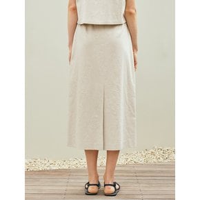 linen H-line skirt_oatmeal