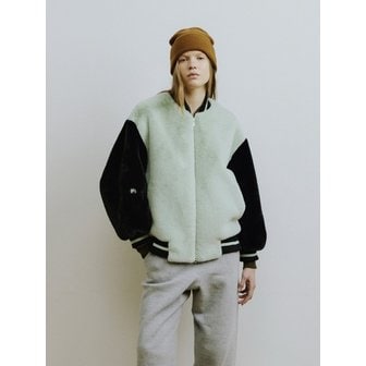 몰리올리 PIO Overfit Zip-up Faux Fur Jumper [Mint Green]