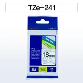 브라더 테이프카트리지 TZe241(18mm 흰색 흑색문자)