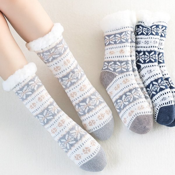 두꺼운 양털수면양말 미끄럼방지 남녀공용