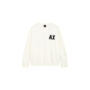 ARMANI EXCHANGE AX 남성 로고 패치 드롭 숄더 맨투맨(A413131035)_아이보리