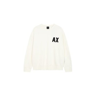 ARMANI EXCHANGE AX 남성 로고 패치 드롭 숄더 맨투맨(A413131035)_아이보리