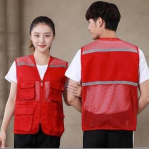 남녀공용 작업용 망사 반사 비비드색 조끼_P398486941