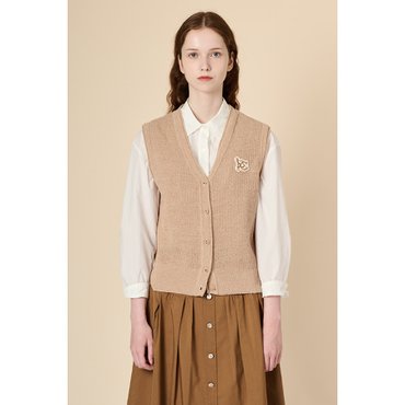 BCBG 오픈 V넥 니트 베스트 B3F7K504