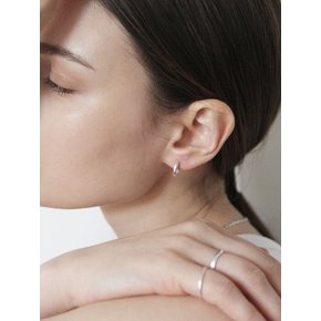 [Silver925] TN025 Basic sleek round semi bold earring