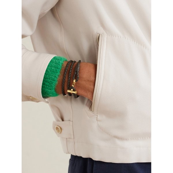 가죽 골드 플레이트 랩 팔찌 46376663162968656