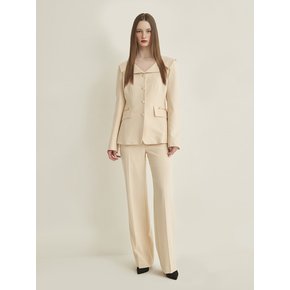 WIDE COLLAR SLIM JACKET - IVORY