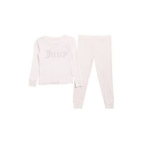 키즈 Juicy Couture 키즈 플러시 벨루어 피트 투피스 파자마 - 프레쉬 핑크 9579491