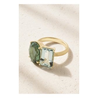 IRENE NEUWIRTH 아이린 뉴워스 젬미 젬 18캐럿 골드 투어말린 아쿠아마린 반지 46376663163051845