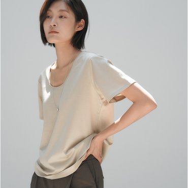 YJACK W_U넥 루즈핏 반소매 티셔츠 (155gsm) LJT2010