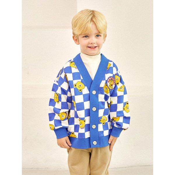 동글동글곰돌이체커보드가디건