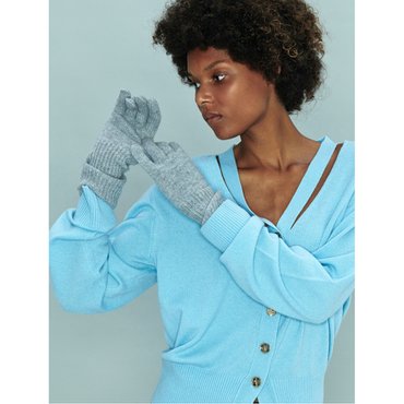 LE CASHMERE [정상가100,000]Ribbed Gloves_D7HAW23001GYX