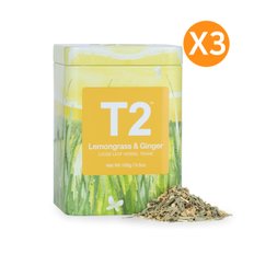 T2 티투 레몬그라스 진저 루즈 리프 과일차 틴케이스 50g X3