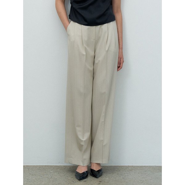 PIN-STRIPE TAPE PANTS BEIGE MBESPA003BE