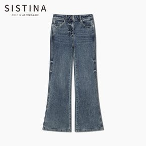 워싱 슬림 부츠컷 데님 팬츠_ASMSLQ31020_DL .