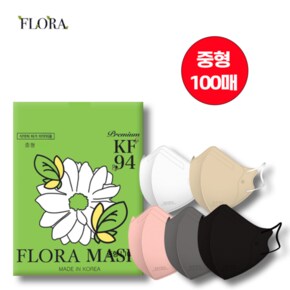 [국내산] 플로라 KF94 마스크 100장 [중형]