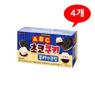 올인원마켓 (7202960) ABC 초코쿠키 쿠키앤크림 43gx4개