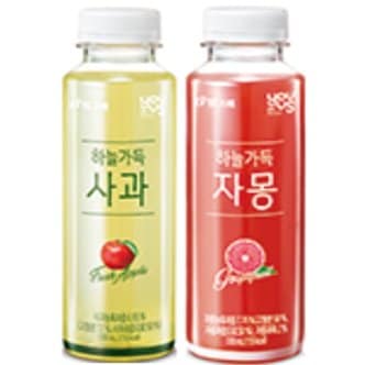  하늘가득 사과주스 6개+자몽주스 6개 음료 페트 330ml (무료배송)