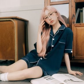 [해원 PICK] 실크핏 에센셜 반팔 카라 잠옷 세트 3Color