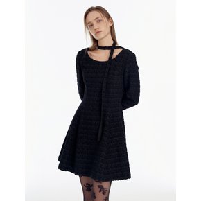 Square neck Tweed Mini Dress