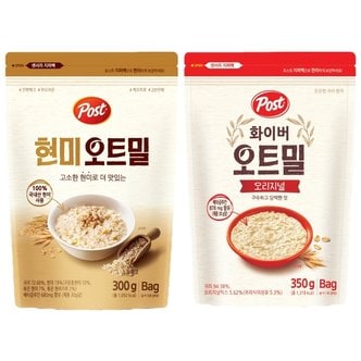  동서 포스트 화이버오트밀 350g 1개+현미오트밀 300g 1개 / 총 2개