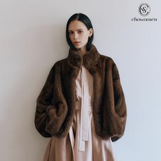 유로모피X초우즌 SAGA furs 휘메일 풀스킨 하이넥 밍크코트