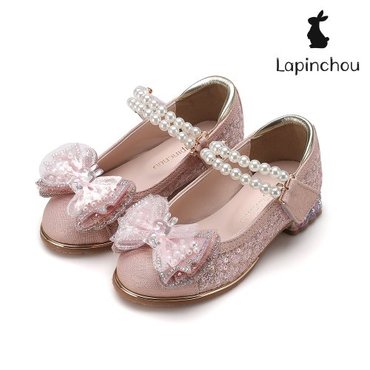트래드후스 [LAPINCHOU] 라팡슈 클레어 베베 라팡 펄 스트랩 메리제인 스팽글 살몬 키즈구두 여아구두