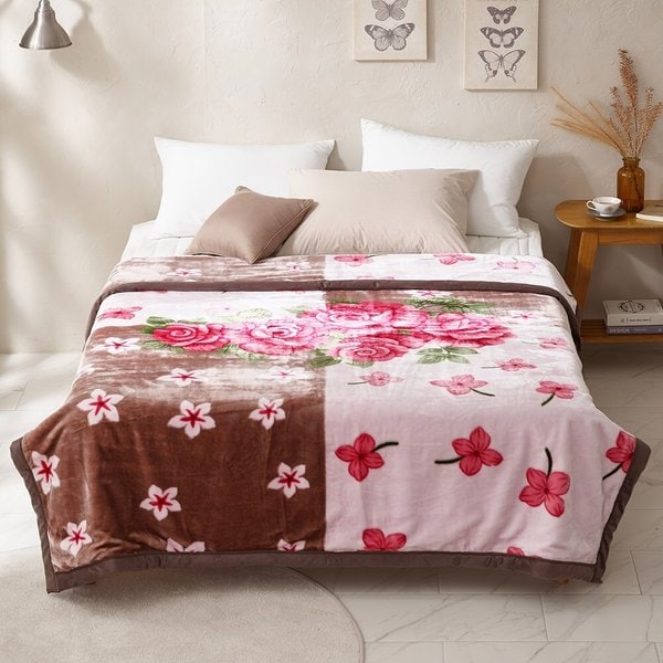 [애끌리아] 두툼한 더블로즈 HR 양면 밍크 극세사 담요(150x200)