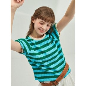 Volume Sleeve Stripe T-Shirt_GREEN+MINT