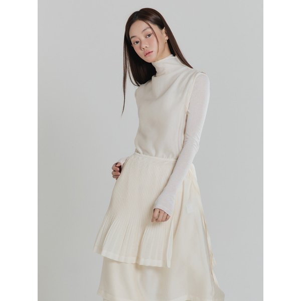 Half Neck Sheer Wrap One-Piece_ivory