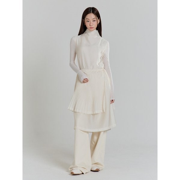 Half Neck Sheer Wrap One-Piece_ivory