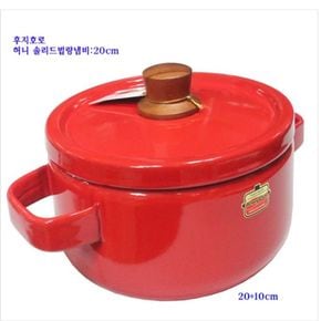 후지호로 인덕션 냄비 곰솥 찌개 법랑 냄비 레드 20cm