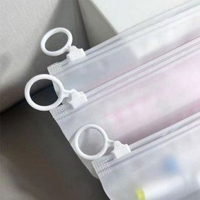 미니멀 반투명 고리 슬라이드 지퍼백 23x14cm LM-0809 옷자락
